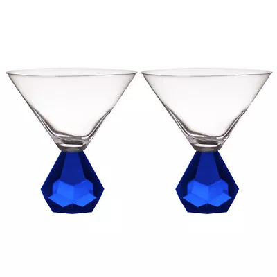 2x Zhara Sapphire 200ml Martini Crystal Glass Cocktail Alcohol Cup Drink Glasses • $42