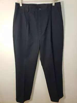 NWOT Womens Cabin Creek Navy Pleated Front High Rise Pants Sz 12 Elastic Side • $17.99