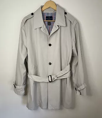 Brooks Brothers Men's Regent Fit Single-Breasted Cream Trench Coat Men’s Sz 44R • $99
