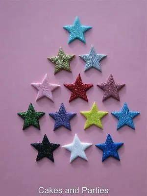 10 X EDIBLE GLITTER STARS. CAKE DECORATIONS - VARIOUS COLOURS - LARGE 4cm • £3.60