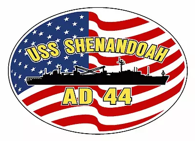 USS SHENANDOAH AD 44 Oval Decal / Sticker Military USN U S Navy • $6.99