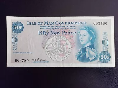 Isle Of Man 50 New Pence 1969 Stallard • $35