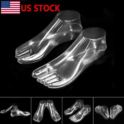 1 Pair Female Feet Mannequin Foot Thong Clear Sandal Shoes Model Display Tool US • $9.99