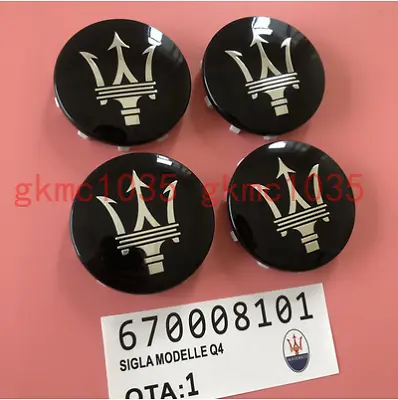 4x 60mm Maserati Ghibli Centre Wheel Centre Cap Set Badge Chrome Silver Black • $36.25