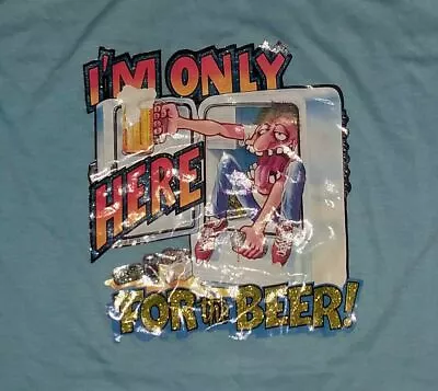 Vintage 80s Single Stitch T Shirt L 50/50 Only Here For Beer Party Animal New • $29.99