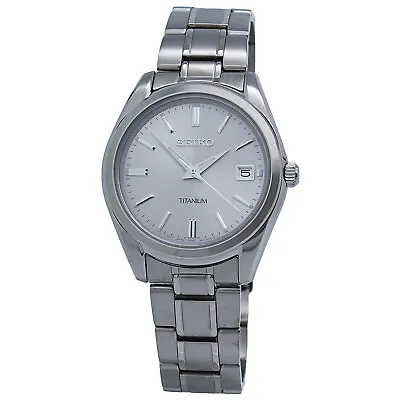 Seiko Quartz Silver Dial Titanium Bracelet Men's Watch SUR369 • $185