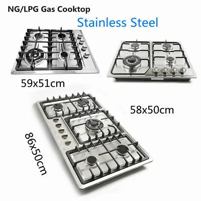 5/4 Burners Gas Cooktop Stainless Steel Built-In Stove Top LPG/NG Gas Cooker • $139