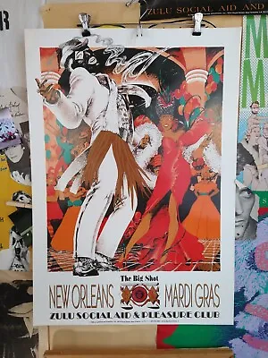 The Big Shot Zulu Social Aid & Pleasure Club New Orleans Mardi Gras 1996 Poster • $40