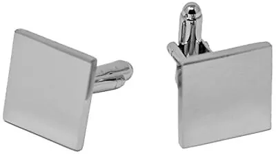 Men's Platinum-Plated Silver Square Cufflinks In Gift Box • $19.02