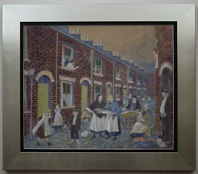 London East End Terrace In 1910. Pastel By Listed Artist Joyce Hubbard SWA 1973 • £195