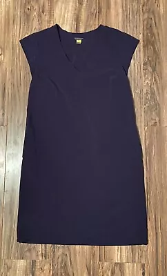 Eddie Bauer Shirt Dress Women’s Blue Casual Pockets V Neck Cap Sleeves XS • $17.95