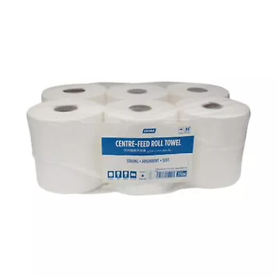 Extra Hygiene Centre-feed Pull Perforated Paper Towel Tissue 300m X 6 Rolls • $45.99
