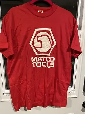 Vintage Graphic T-shirt Size Large Red Matco Tools Velva Sheen • $20