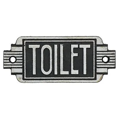 Art Deco Toilet Sign Cast Iron Sign Plaque Door Wall Cafe Shop Pub Hotel Bar Loo • £8.82