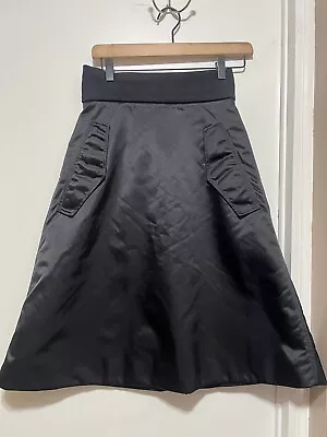 Acne Studios Pag Bomber Skirt Women's Size 34 Black A Line Paw15 • $125