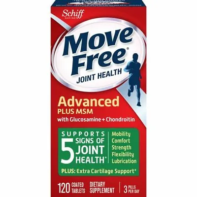 Move Free Advanced MSM W/ Glucosamine 120 Coated Tablets 020525118684VL • $41.49