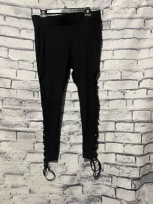 Torrid Leggings Black Lace Up Sides Size 2 • £17.37