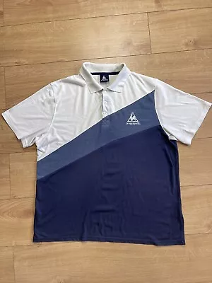 Le Coq Sportif Polo Shirt Mens XL Block Blue White Casual Vintage Y2k • £12.99