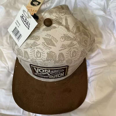 Von Dutch Snapback Hat  Brown  Women S One Size Adjustable Trucker Signetuer • $46.31