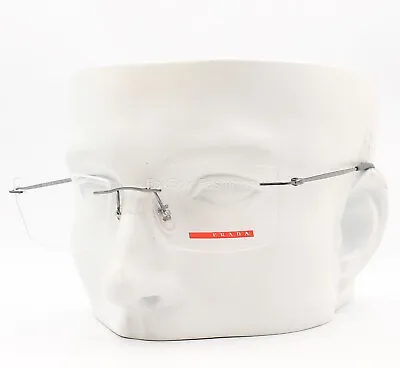 Prada Sport VPS 55E 5AV-1O1 Rimless Eyeglasses Glasses Silver / Gray 52-17-140  • $185