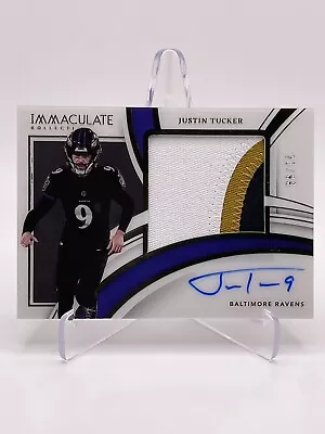 2023 Panini Immaculate Justin Tucker Patch Autographs 21/99 • $89.99