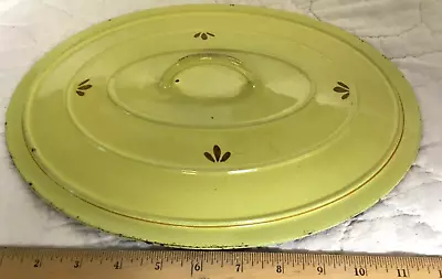 Vintage DRU WARE MADE IN HOLLAND PORCELAIN COVERED CAST IRON DUTCH OVEN LID ONLY • $19.99