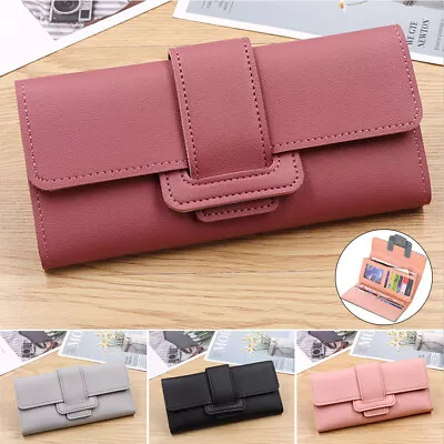 Women Ladies Leather Wallet Long Zip Purse Card Phone Holder Case Clutch Handbag • £4.99