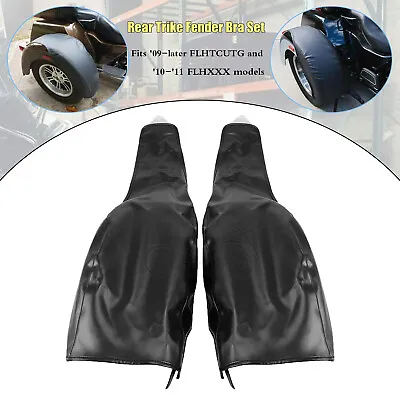 Motorcycle Black PU Leather Rear Trike Fender Bra Set Fit For Harley Tri Glide • $46.98