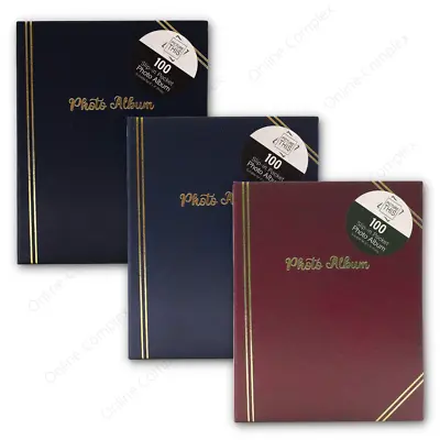 Tallon 6  X 4  Photo Album With 100 Pockets Plain Black Blue Or Burgundy • £5.99