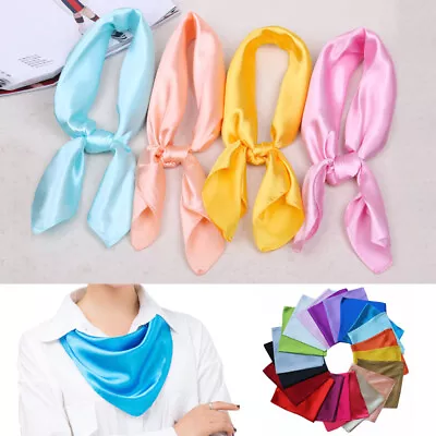 Women Party Soft Silk Square Scarf Bandana Neckerchief Head Neck Wrap • £3.07