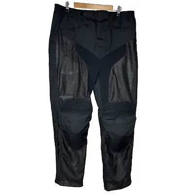 Teknic Motorcycle Pants Black 36/30 Padded Hips Knee Mesh Black Adjustable • $53.95