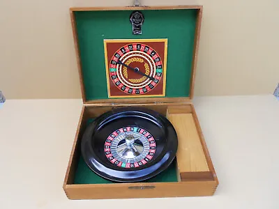 Crisloid Plastics Inc  Royal Brand 8  Roulette Wheel In Wooden Case Vintage • $19