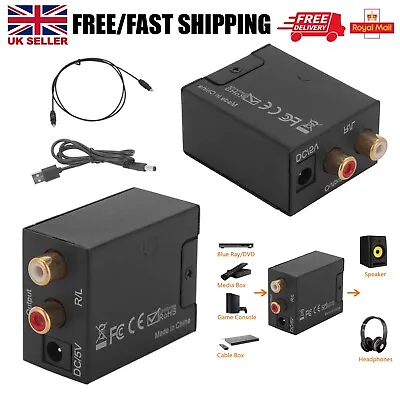 £2.99 • Buy Digital To Analogue Audio Converter Optical Coaxial Toslink LR RCA Sound Adapter