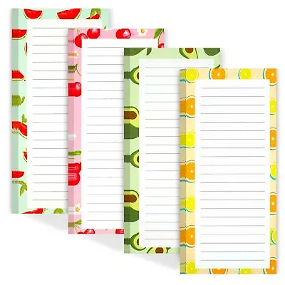 4 Pack Magnetic Notepads For Refrigerator Grocery List Magnet Pad For Fridge Fru • $8.99