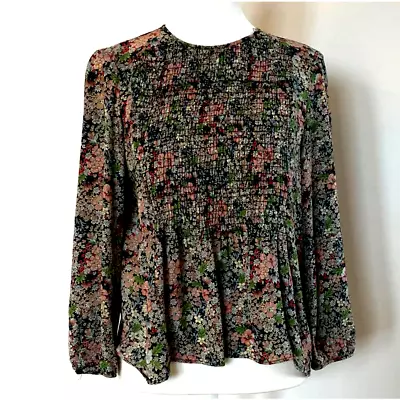 Zara Floral Blouse Size XS (peplum Stitching Silk) • $20