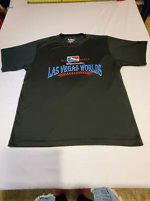 All World Softball Shirt Las Vegas Worlds Mens Large 24.5x29 Black Lightweight  • $17.86