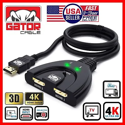 4K HDMI 2.0 Cable Auto Switch Switcher Splitter Adapter 2 In To 1 Out Devices • $9.49
