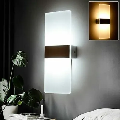 £6.99 • Buy Modern 6W COB LED Wall Light Up Down Cube Indoor Bedroom Sconce Lamp Fixture UK