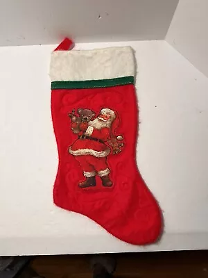 Vintage Christmas Stocking Santa Holding Bear • $10