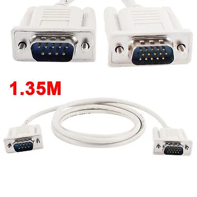 RS232 DB9 9 Pin To VGA Video HD15 15 Pin M/M Connector Adapter Cable 1.35M 53  • £6.99