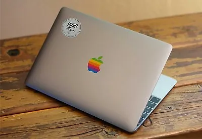 3x Old Retro Rainbow NonBacklit Logo Sticker For 11 12 13  Apple Macbook Air Pro • £3.95