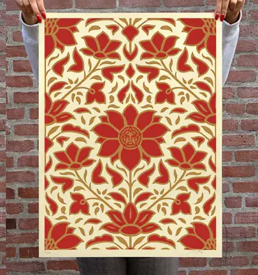 Shepard Fairey Obey Deco Floral Pattern Red 2024 S/N Screen Print  LE275 Presale • £274.76