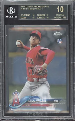 2018 Topps Chrome Update #1 Shohei Ohtani RC Rookie Pristine Black Label BGS 10 • $5.50