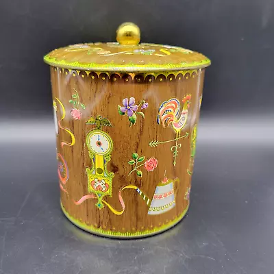 Vintage Daher Tin Canister 1960's Woodgrain Farmhouse Design • $9.07