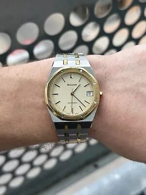 Vintage Bulova Royal Oak Two Tone Silver/Gold 35mm Automatic Watch SERVICED • $1800