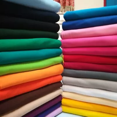 100% Cotton Muslin Lawn Material 50 Colors Soft Dress Craft Lining Fabric 44  • £2.89