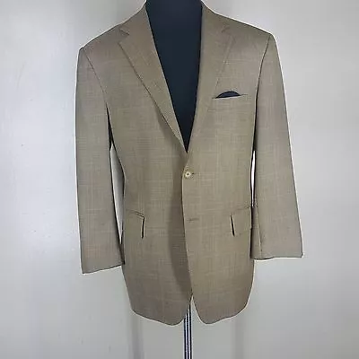 DAVID CHU Made In Italy Plaid Wool Sport Coat 2 Btn Side Vents  U.S.Size  44 Reg • $139