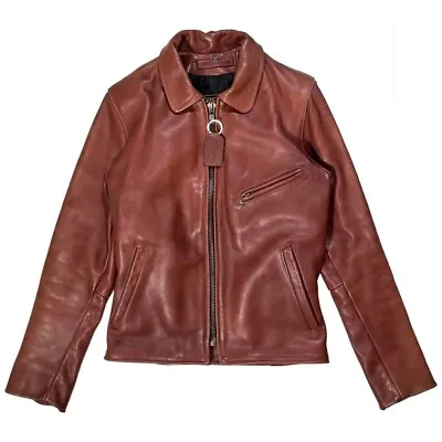 Vanson ENFIELD Riders Leather Single Jacket 34 Size Brown Men's • $399