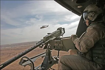 Poster Many Sizes; U.S. Marine Corps Uh-1N Huey Crew Chief & .50 Cal Machine Gu • $160.11