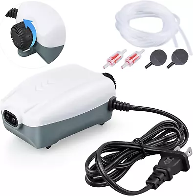 Dual Outlet Aquarium Electric Air Pump Whisper Adjustable Fish Tank Aerator Qu • $19.95